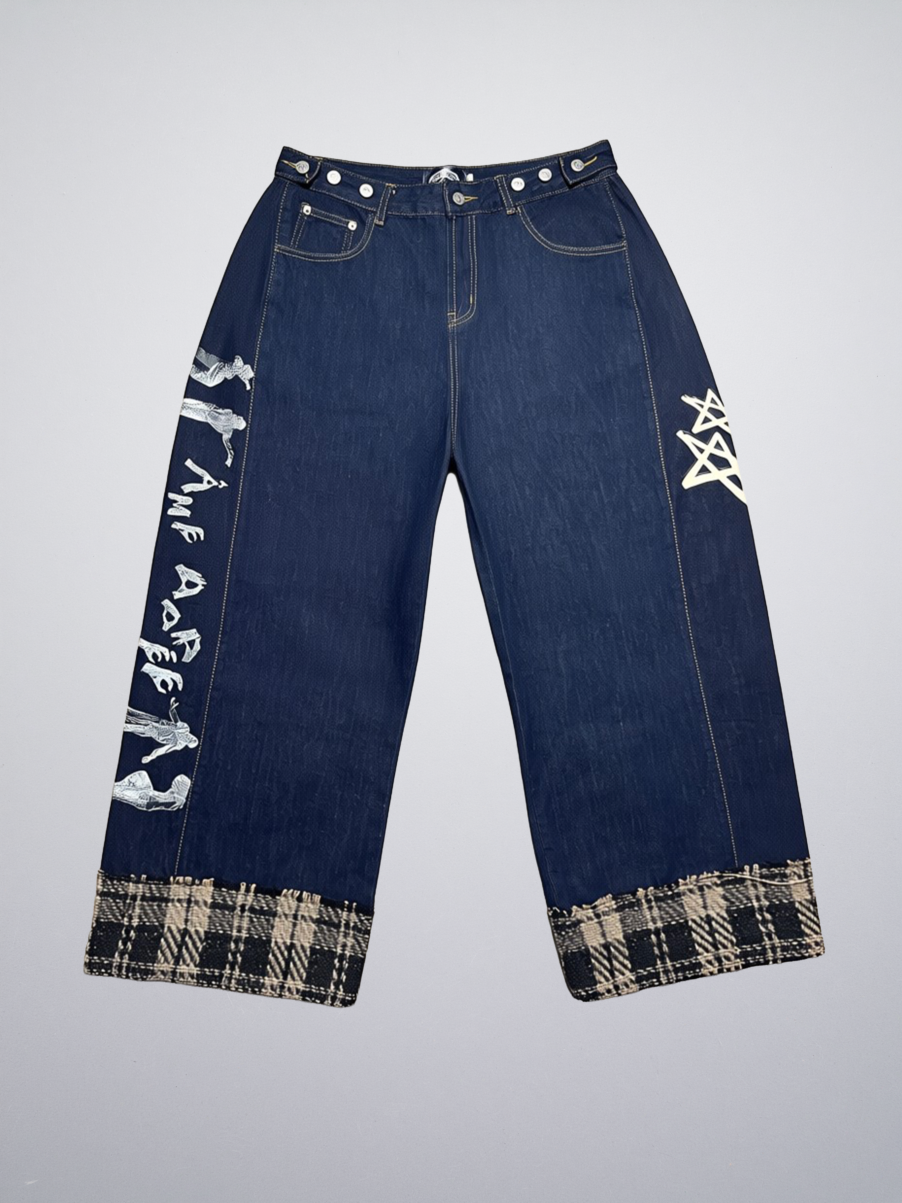 Baggy Denim Brut Ourlet