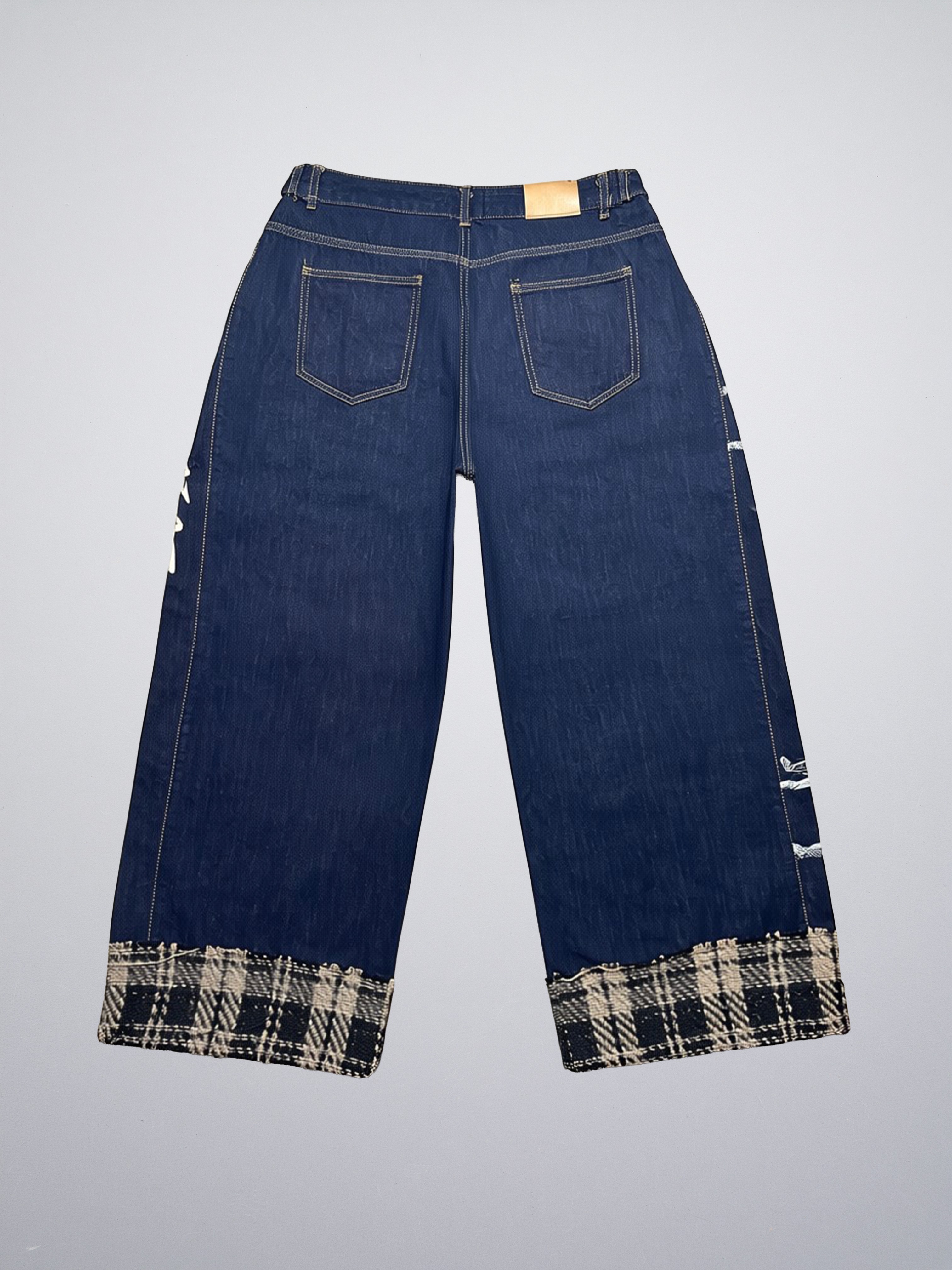 Baggy Denim Brut Ourlet