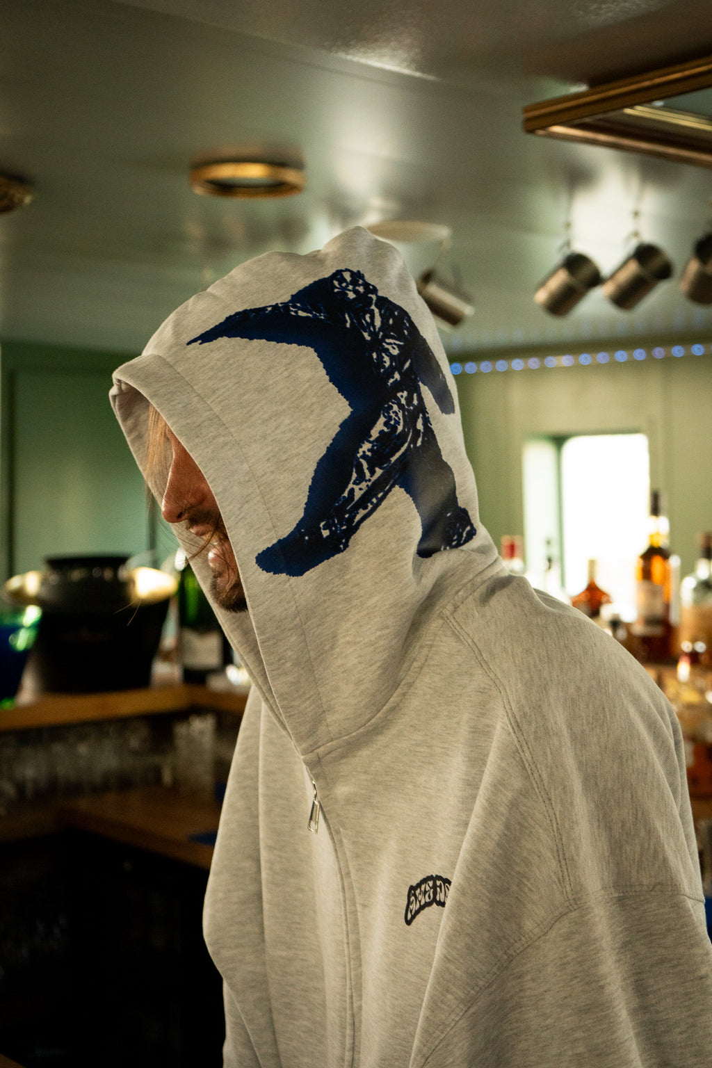 Zip Hoodie Blue Character "Made in Italy"