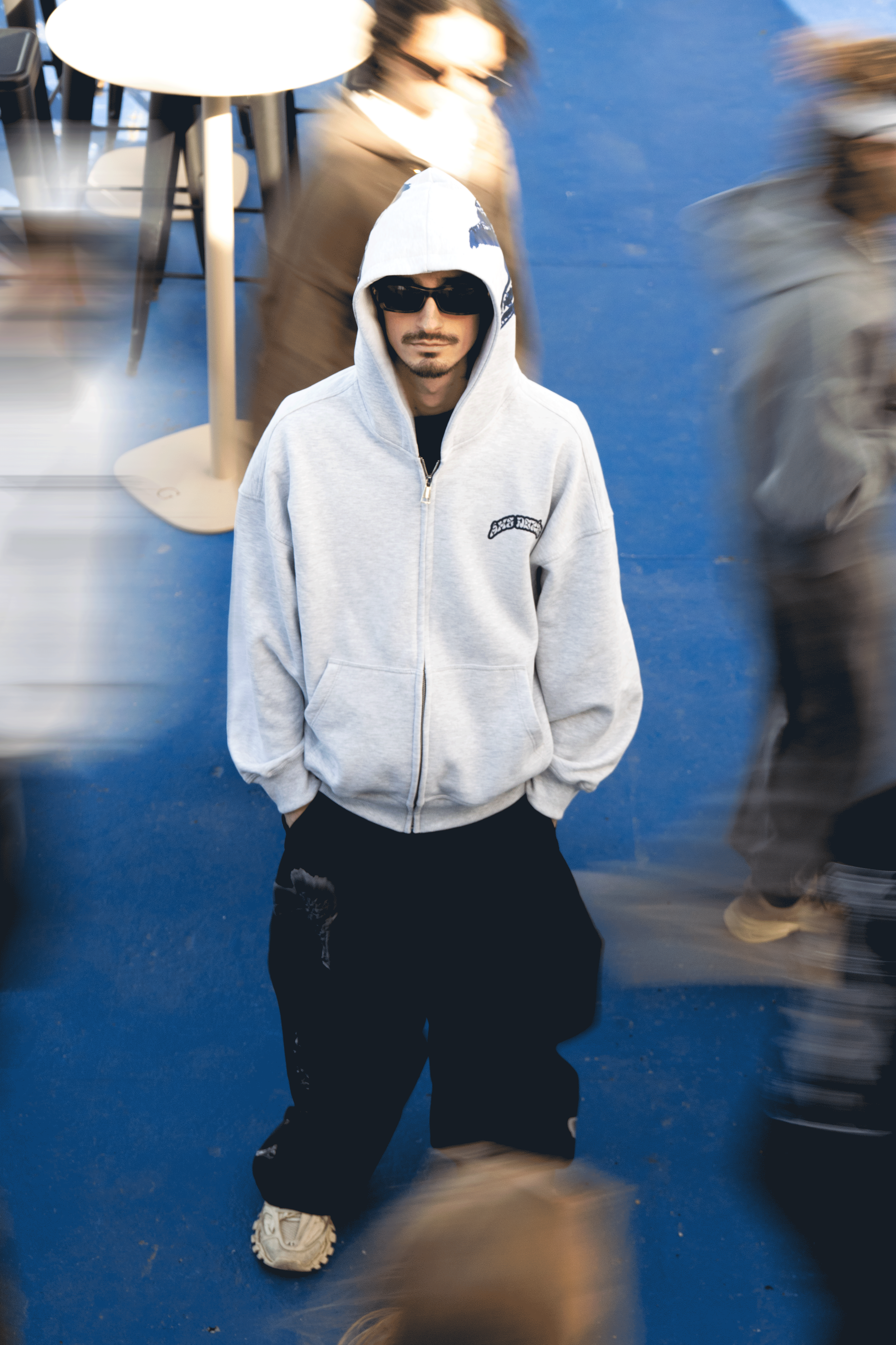 Zip Hoodie Blue Character "Made in Italy"