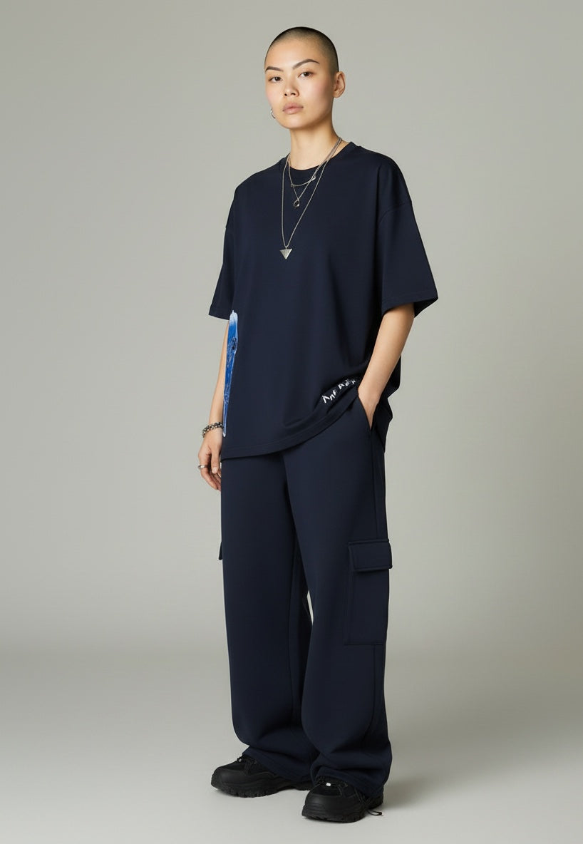 T-shirt Night Blue Character "Made in Italy"