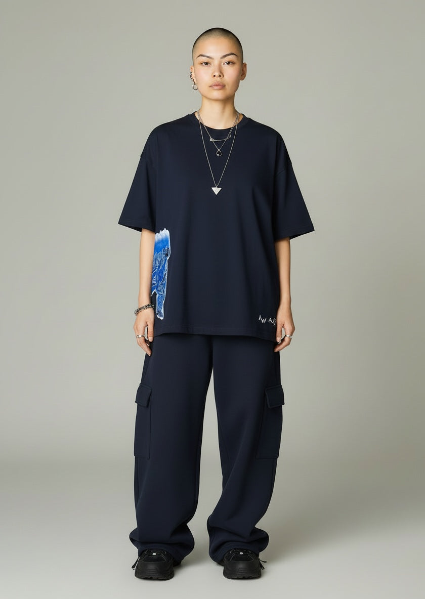 T-shirt Night Blue Character "Made in Italy"