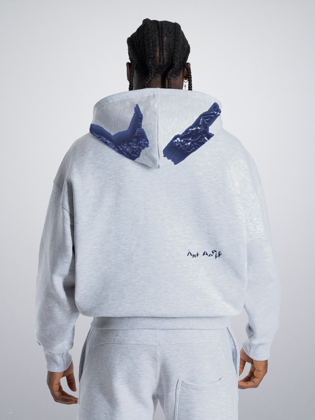 Zip Hoodie Blue Character "Made in Italy"