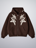 Zip Hoodie Beige Stars "Made in Italy"