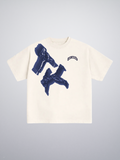 T-shirt White Blue Character "Made In Italy"