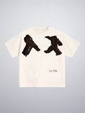 T-shirt White Brown Character "Made In Italy"