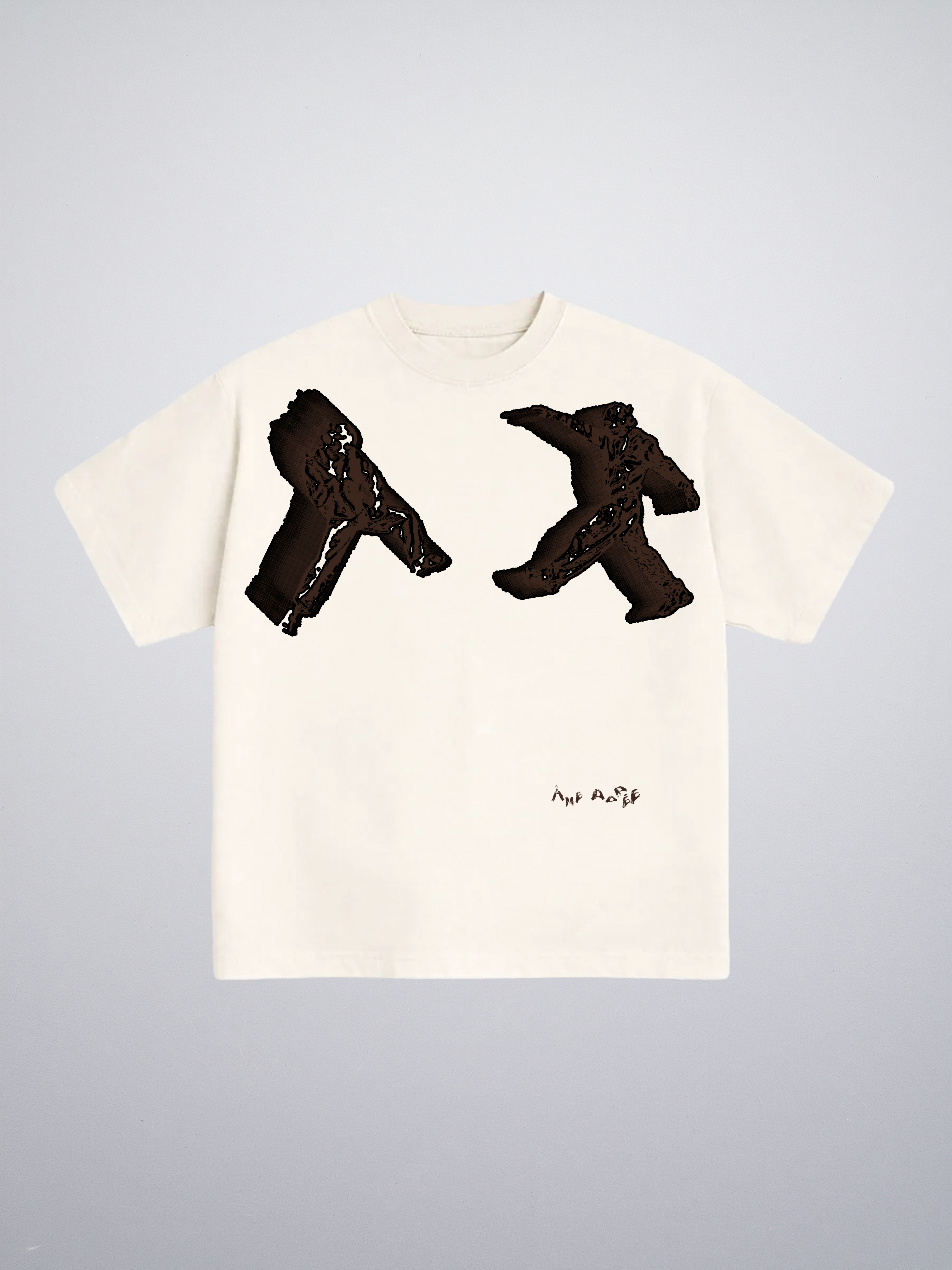 T-shirt White Brown Character "Made In Italy"