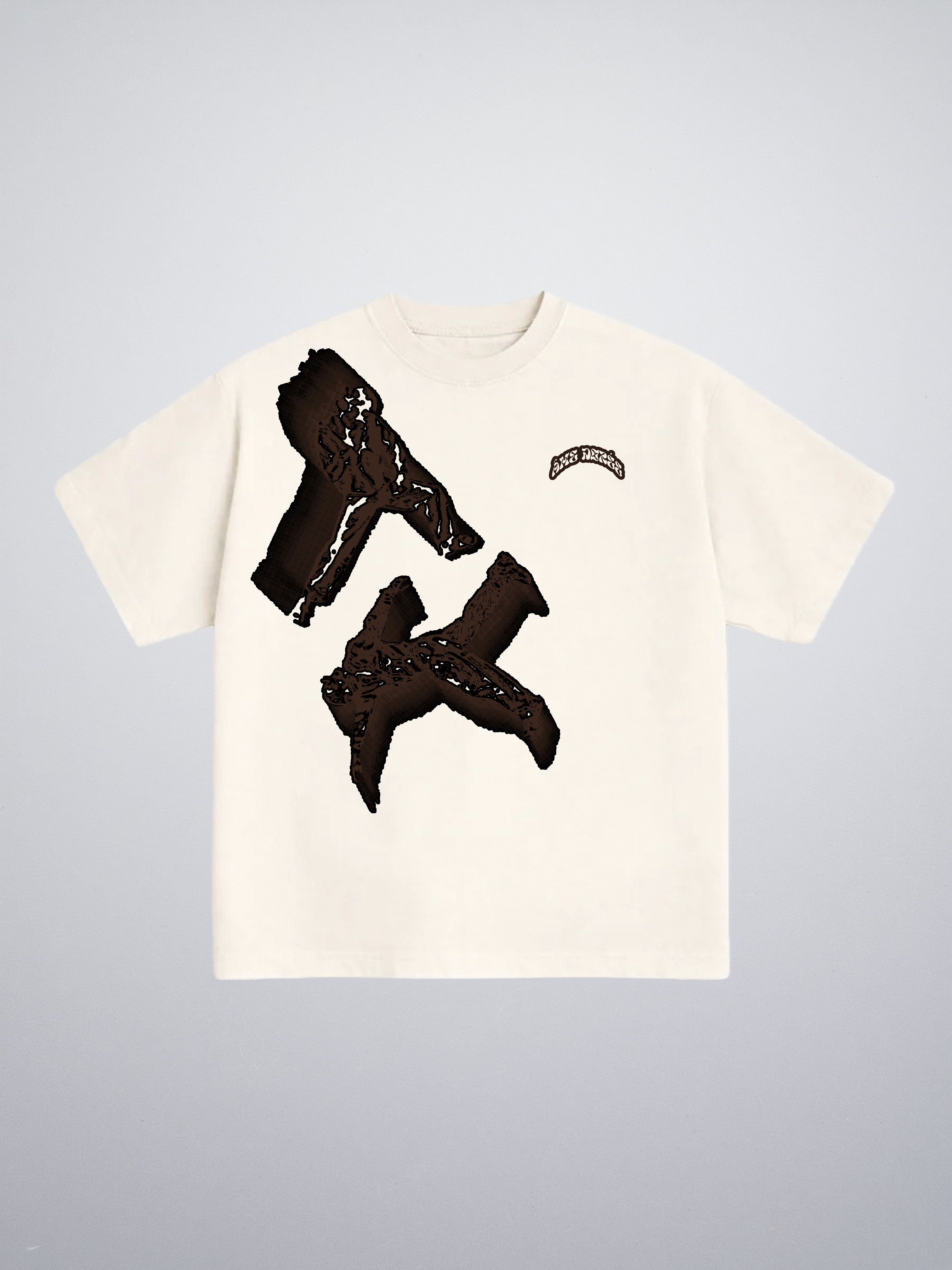 T-shirt White Brown Character "Made In Italy"