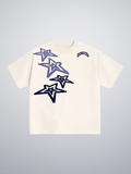 T-shirt White Purple Stars "Made In Italy"