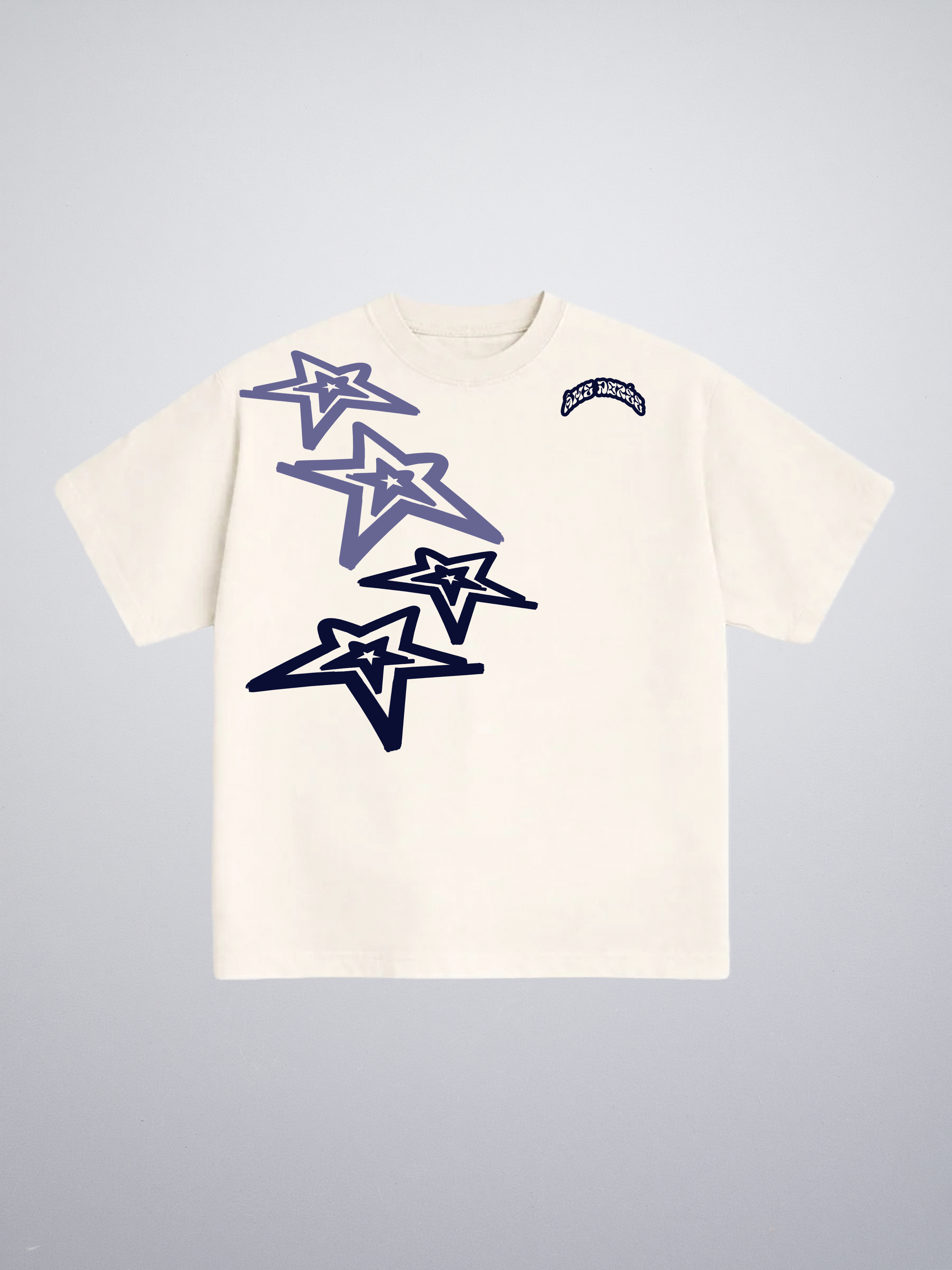 T-shirt White Purple Stars "Made In Italy"