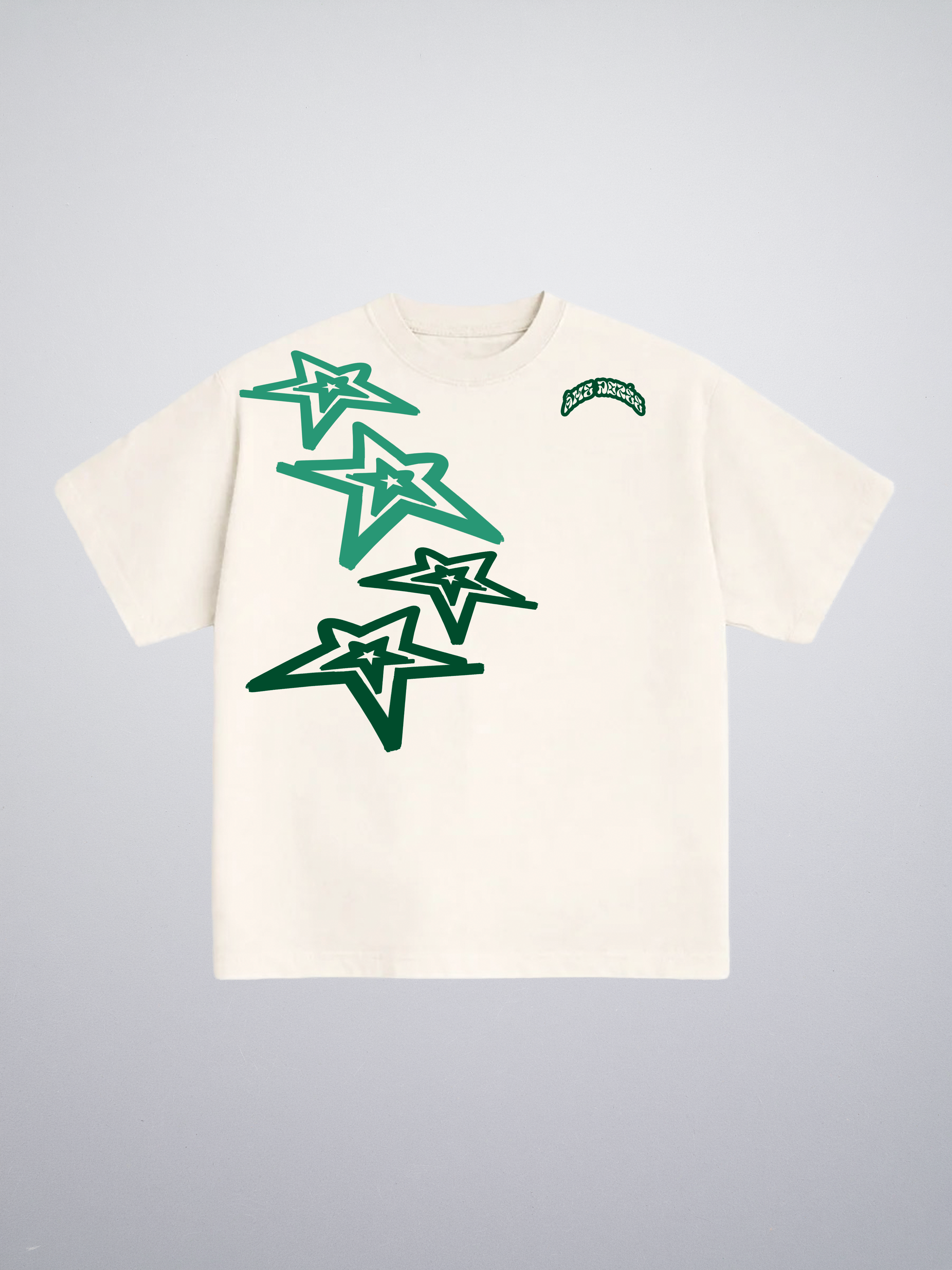 T-shirt White Green Stars "Made In Italy"