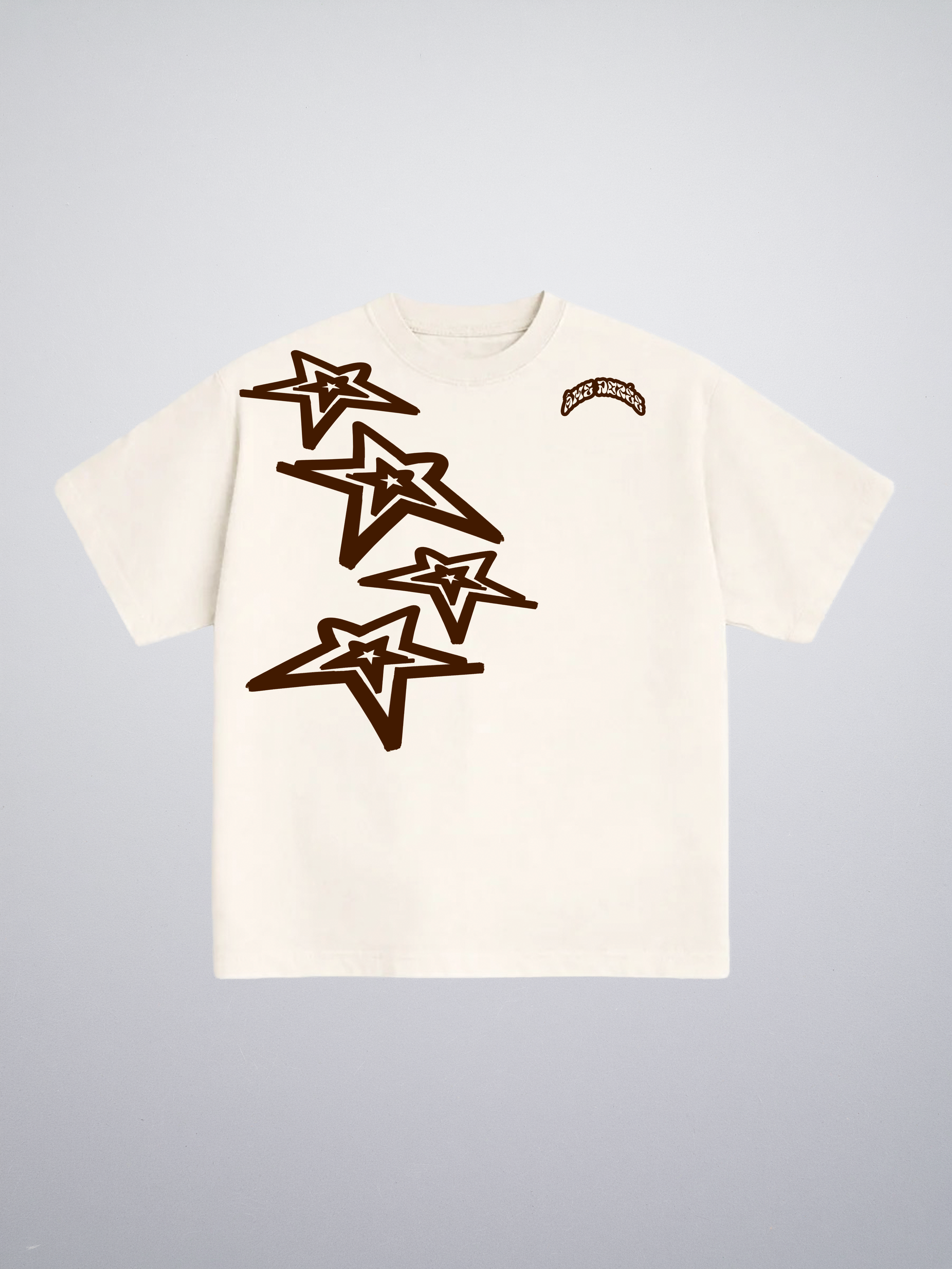 T-shirt White Brown Stars "Made In Italy"