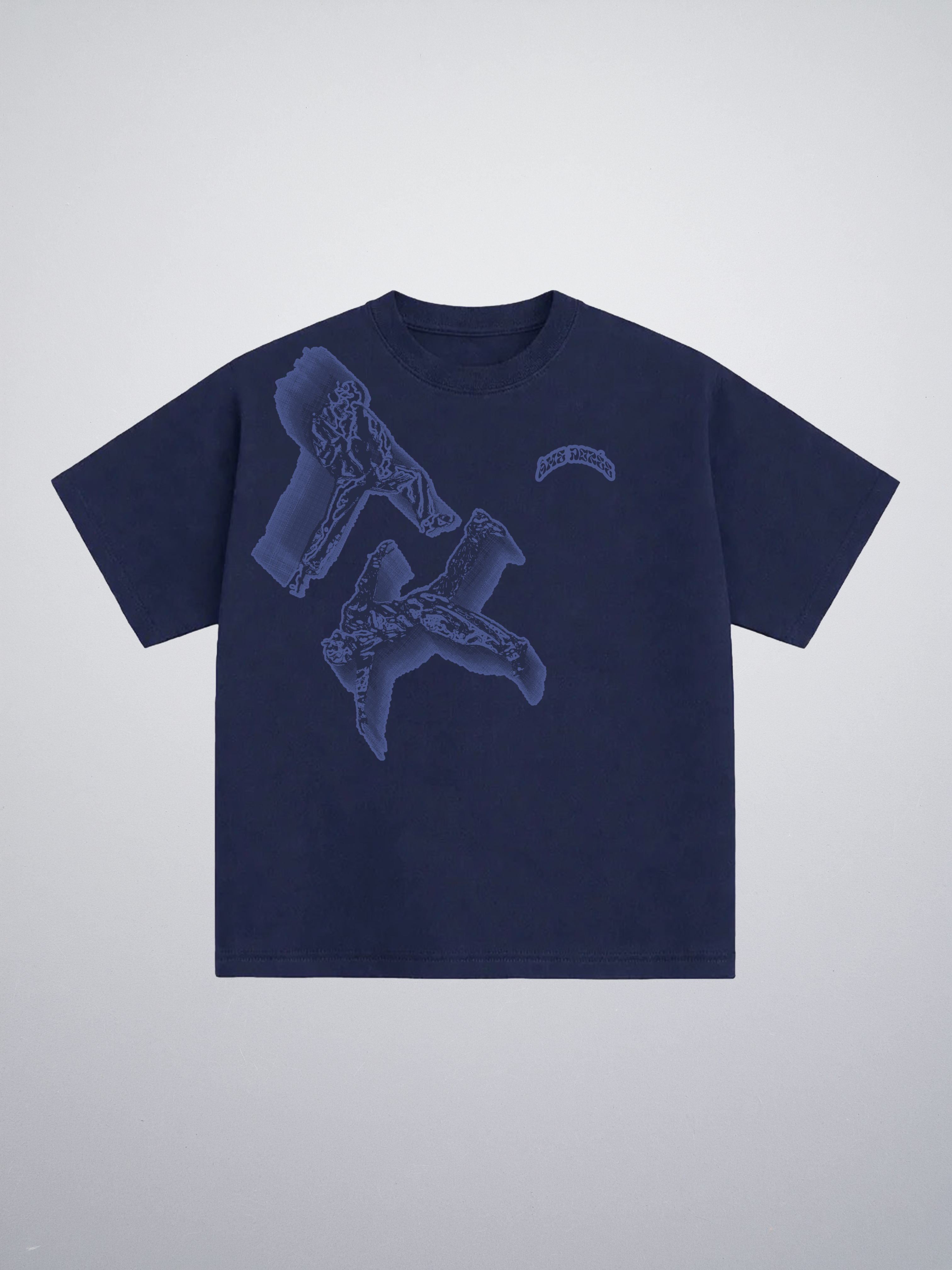 T-shirt Blue Character "Made In Italy"