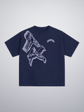 T-shirt Blue Grey Character "Made In Italy"