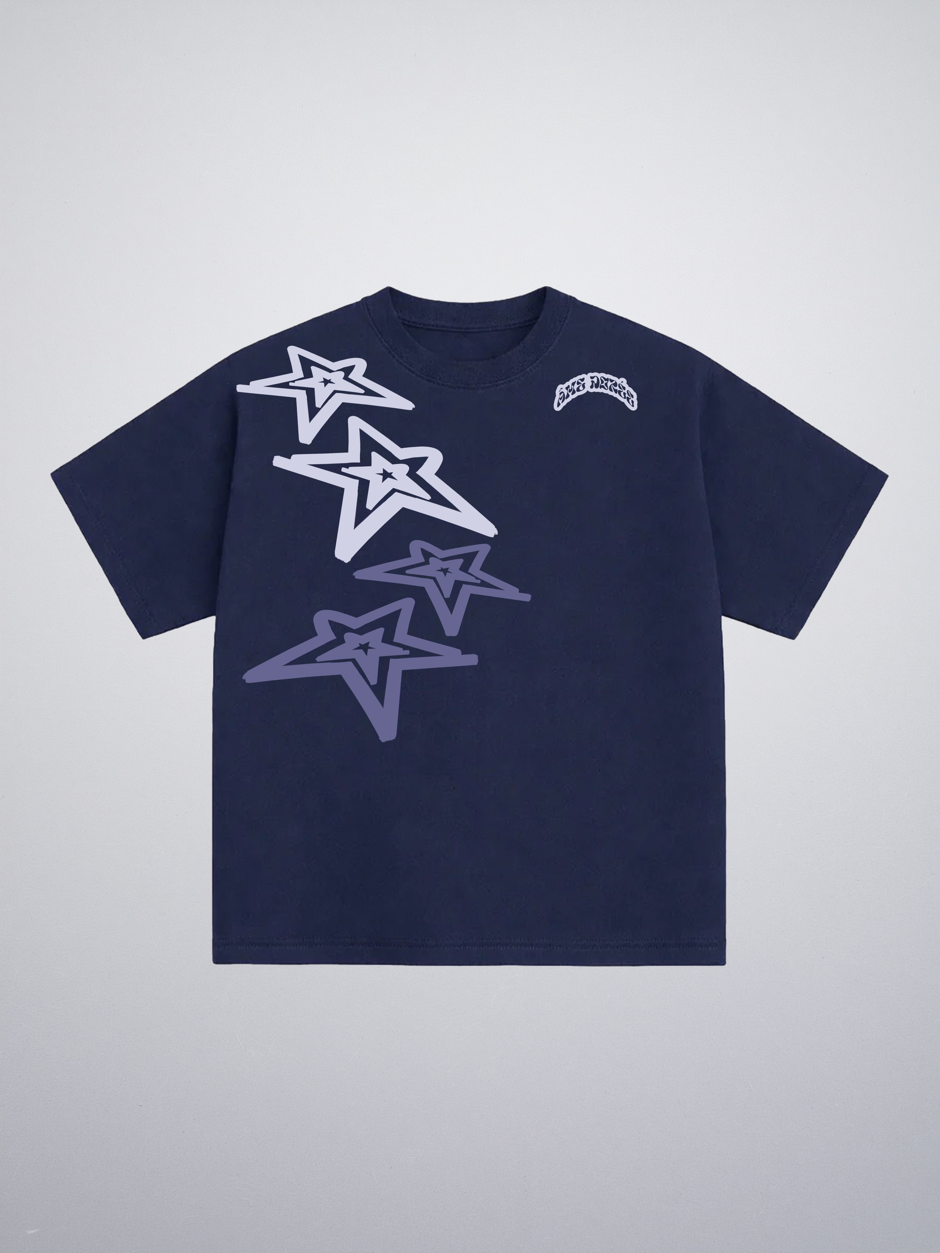 T-shirt Blue Grey Stars "Made In Italy"
